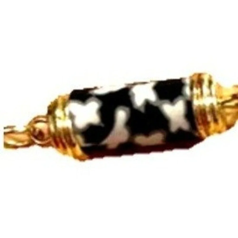 JilZarah Bracelet Unique Black White Clay beads gold‎ tone 7-8